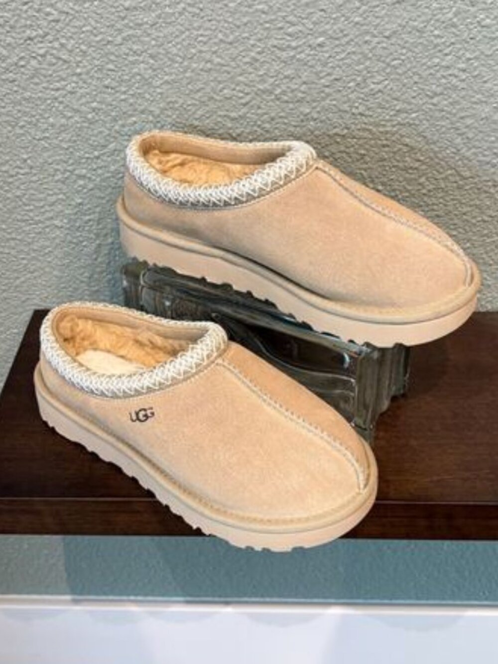 UGG Women's Tan Suede Slip-On Slippers